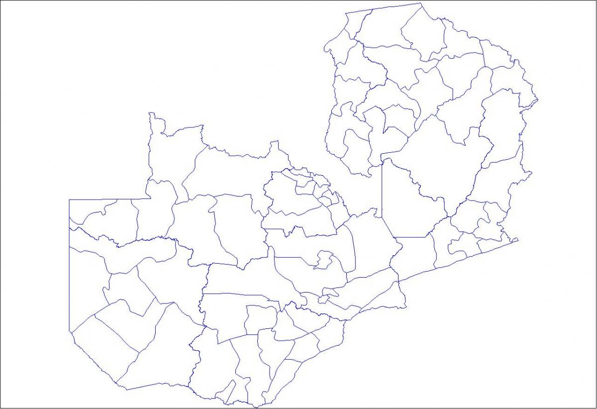 Карта Замбија контура