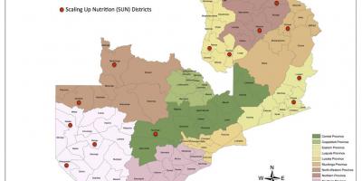 Замбија подручја ажурирану мапу